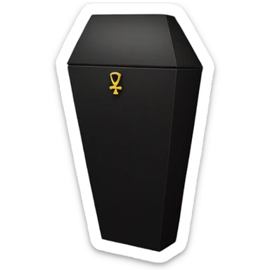a black coffin sticker