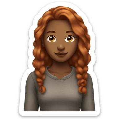 teen girl with slightly dark red hair fading into brownish ginger and an eyebrow piercing  sticker