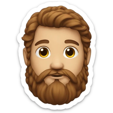 dwarf with long brown hair sticker