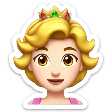 Super Mario Princess Peach with Dark Hair sticker