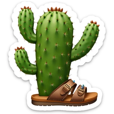 Elefant cactus with a sandal sticker