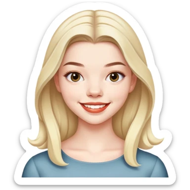 create emoji of anya taylor joy sticker