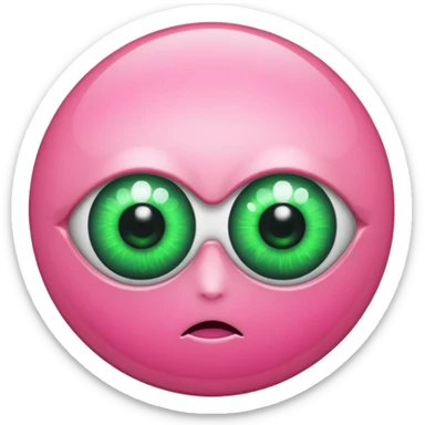 pink green eyeballs sticker