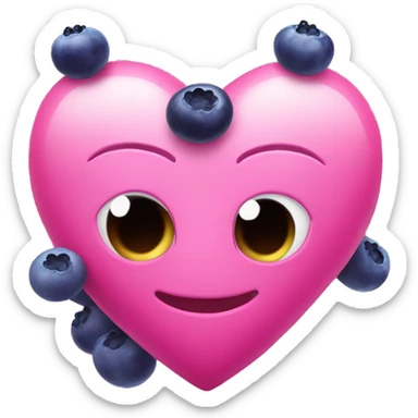 pink Herz mit Blueberry Blasen sticker