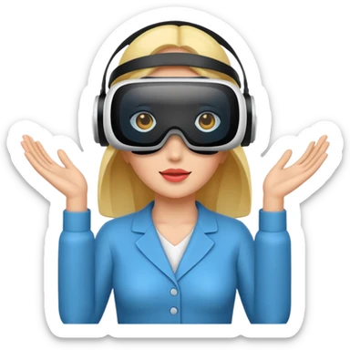 VR wearing woman sticker