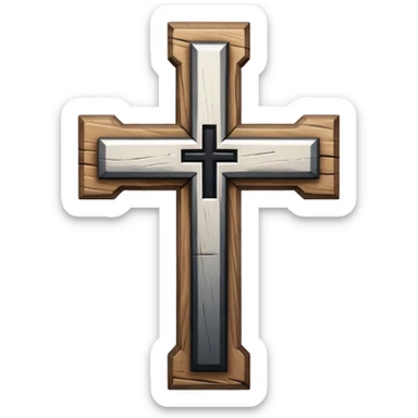 a black and white detailed cross sticker