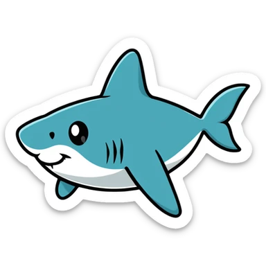 shark fin poking out above water sticker