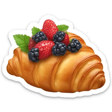 croissant with strawbe sticker