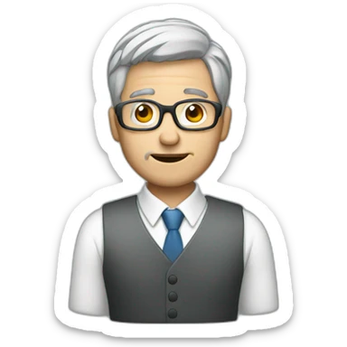 man grey hair taking professional picture with cell phone sticker
