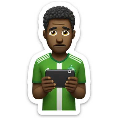 dramatic soccer fan looking at his phone and watching his bets lose sticker