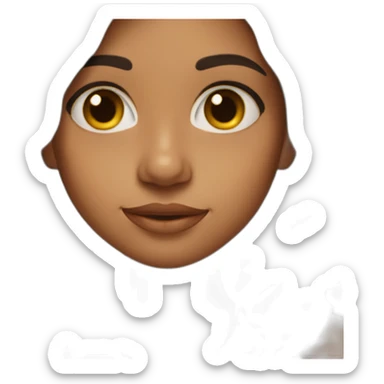 Brown Indian girl with shoulder length wavy hair sticker