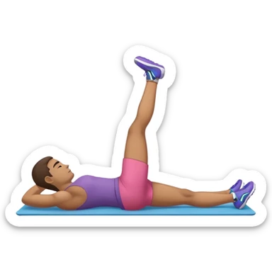 side-view guy lying down weighted glute-bridges sticker