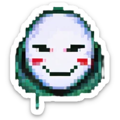 person hiding sadness with a smiling mask sticker