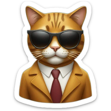 Cool cat wearing sunglasses and a cigar sticker