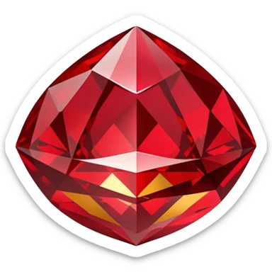 ruby with gold sticker