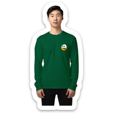 A plain long-sleeve T-shirt dark green sticker