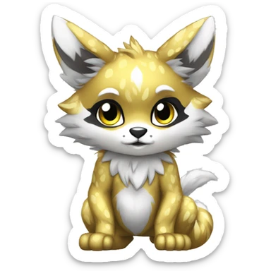 shiny, patterns, Kemono-style, Chibi, Anthro-Fur-Sona-Fakémon, Full Body sticker