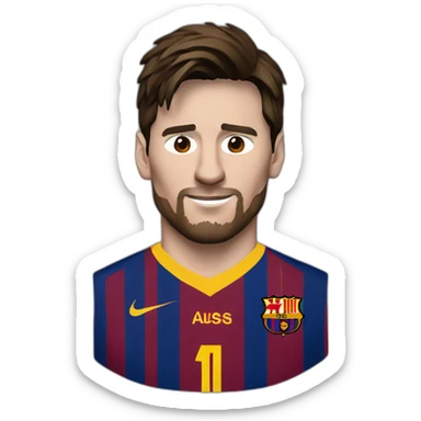Lionel Messi with barcelona kit sticker