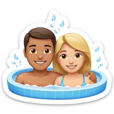 jacuzzi pareja sticker