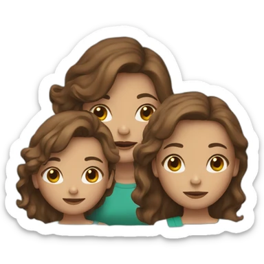 3 girls with brown hair sticker