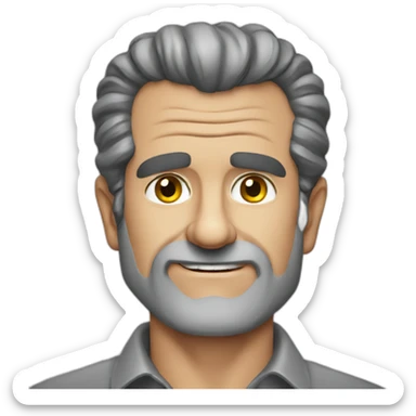 Mel Gibson cartoon wearing shirt sticker
