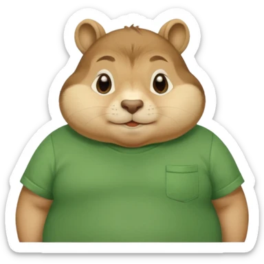 Chipmunk theodore from alvin and the chimpmunks VERY FAT WITH GREEN SHIRT VERY BIG FOR HIS FAT BODY sticker