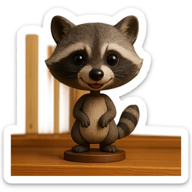playful bobblehead style animal sticker