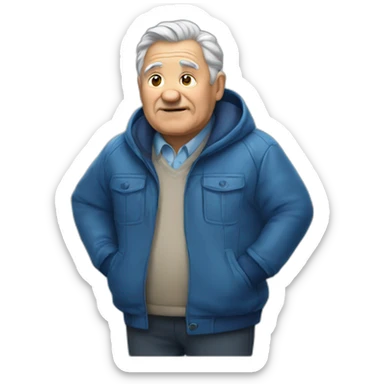 Old man fat blue jacket sticker