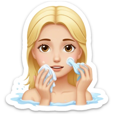 Girl washing face sticker