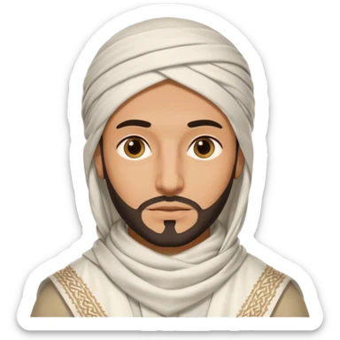Arabe con un shemagh de color blanco pero solo sea la cabeza y nada de cuerpo sticker