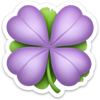 four leaf light purple clover sticker