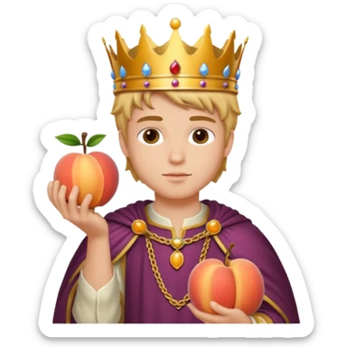 young king and peach sticker