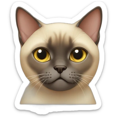 Burmese cat facepalm face sticker