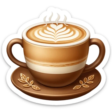 latte art in a cup, cozy atmosphere sticker