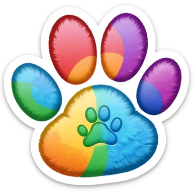 Rainbow paw print sticker
