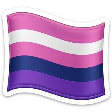 "A wavy pink and navy rectangular flag with a purple stripe in the middle” sticker