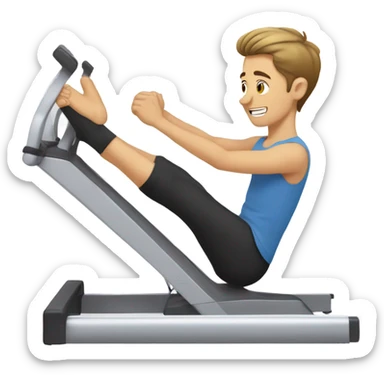 White brown hair no beard young male doing pilates sticker
