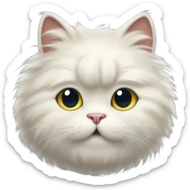Fluffy cat with pear body sticker
