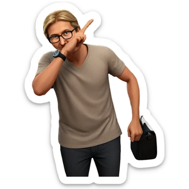 casual indoor portrait of guy sticker