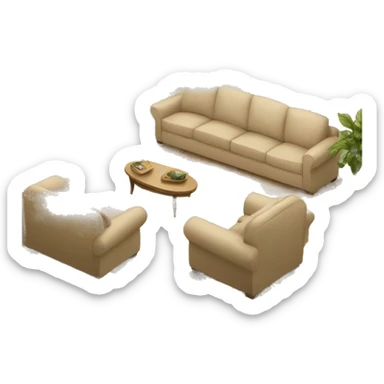 Large beige living room sticker