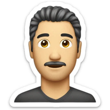 side man mullet haircut sticker