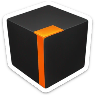 cube black with orange details sticker