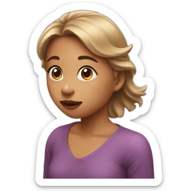 a girl giving a flying kiss sticker