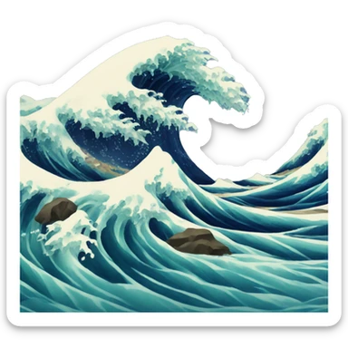 Ocean wave sticker