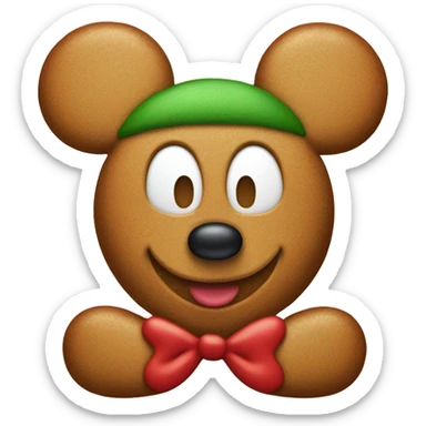 christmas gingerbread man wearing mickey mouse ears sticker