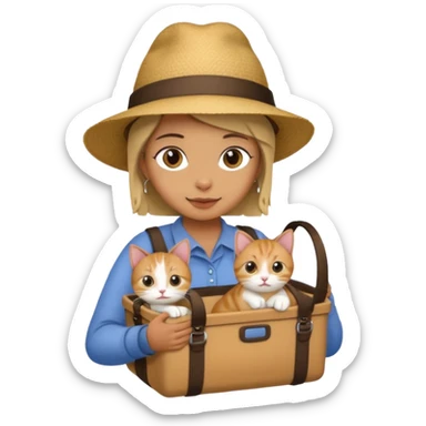 Walker witj cat in carrier, Pet Walkers. sticker