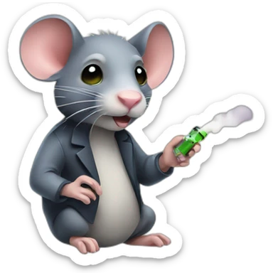 vaping rat sticker
