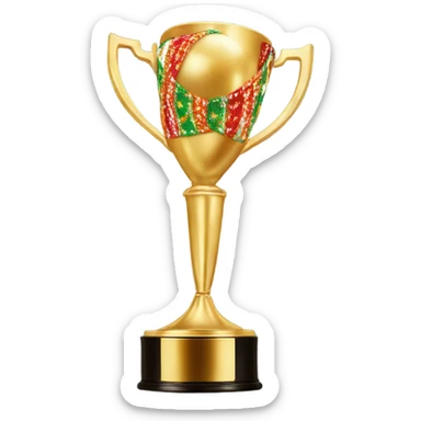 Golden emmy wearing a Christmas sweater sticker