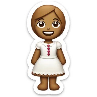 gingerbread girl with white button dress sticker