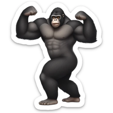 Buff Gorilla helping Kim Kardashian exercise sticker
